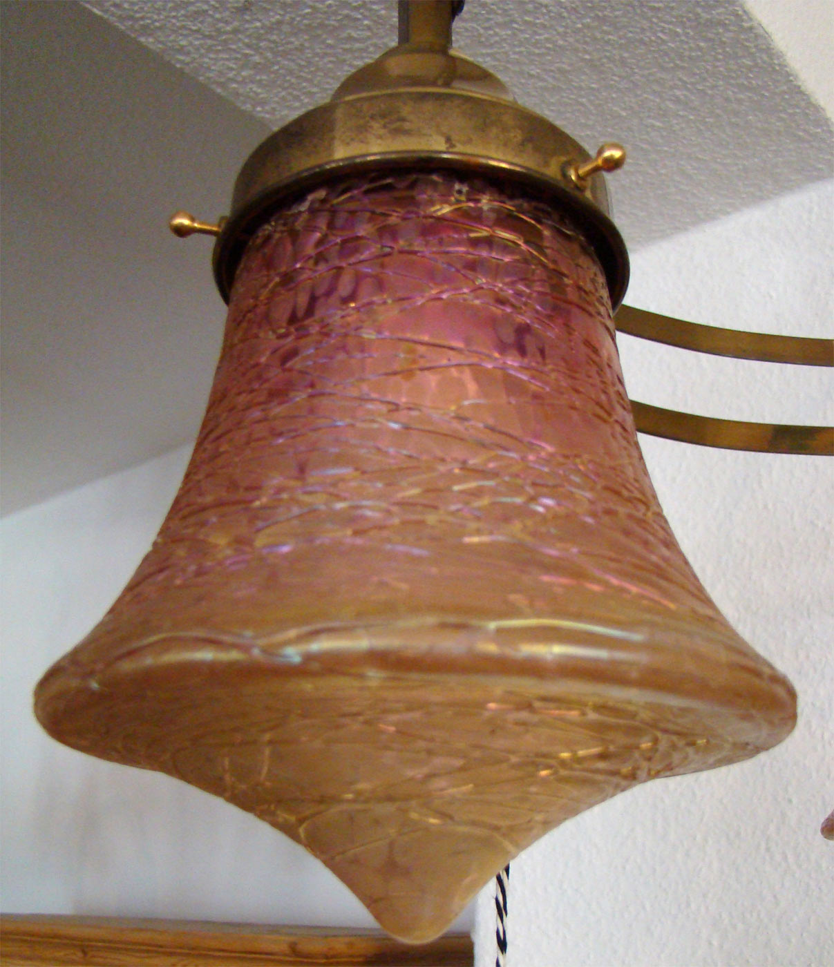 antike Jugendstil Deckenlampe Johann Lötz Witwe